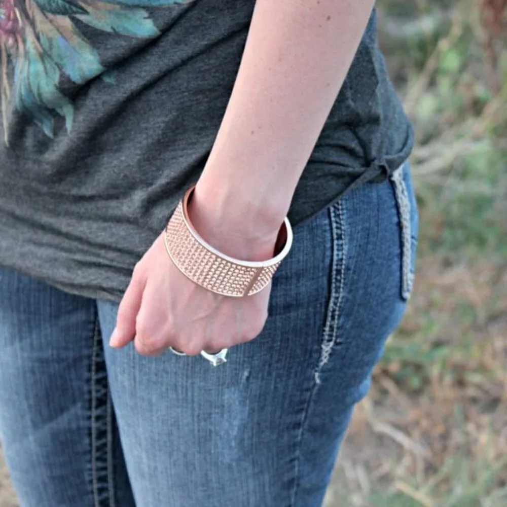 Cheekys Cash Bling Bangle Bracelet Rose Gold Hinge